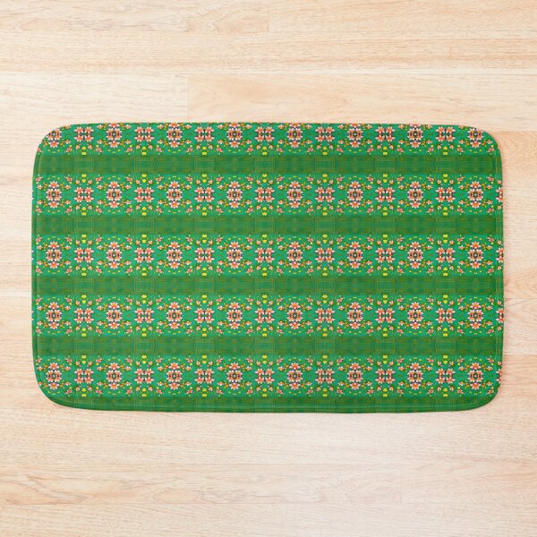Item preview, Green Stripes White Yellow Flower Pattern. designed and sold by DEKA777.