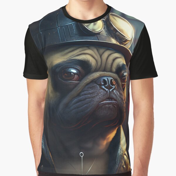 Aperçu de l'œuvre Cute Gangster Pug #2 créée et vendue par Artistic Pandas.