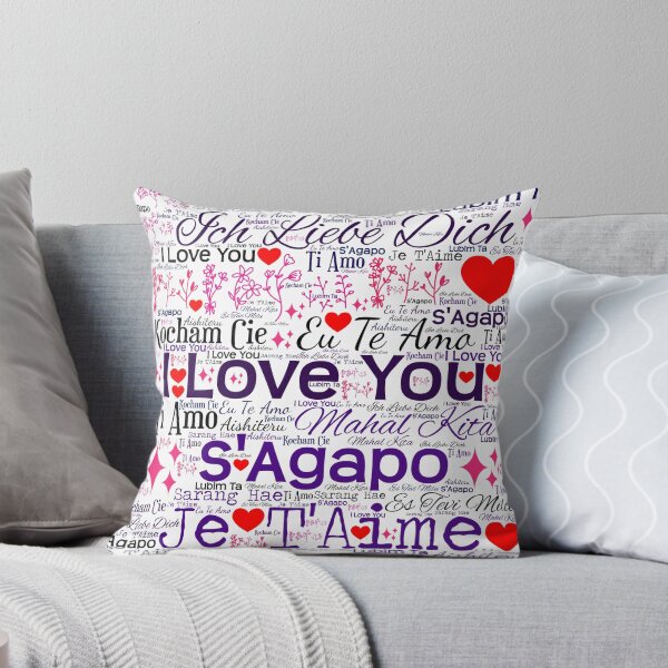 Item preview, I Love You In Different Languages with Hearts and Flower Doodles designed and sold by frankie5368.