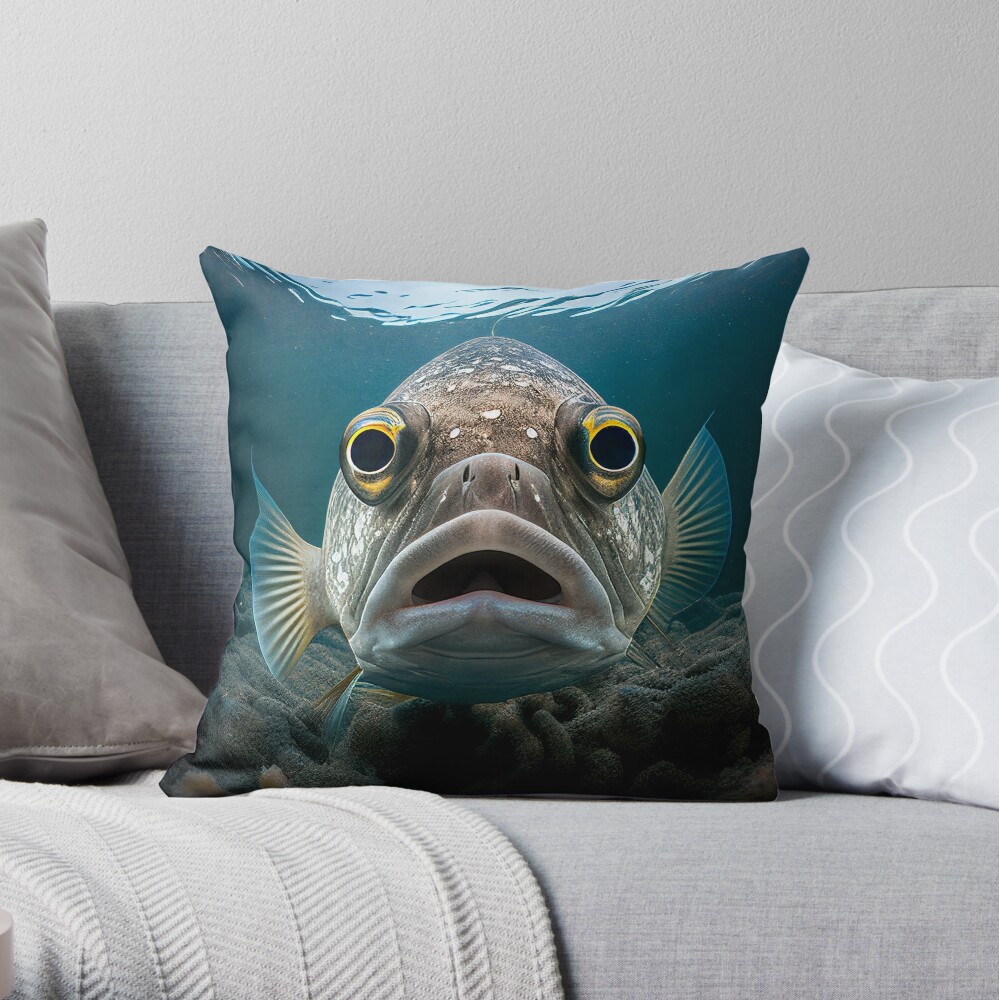 A Shocked Fish Pillow for Sale by GingerArranger