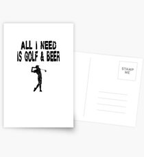 Golf and Beer - Funny Golfing T Shirt Postcards