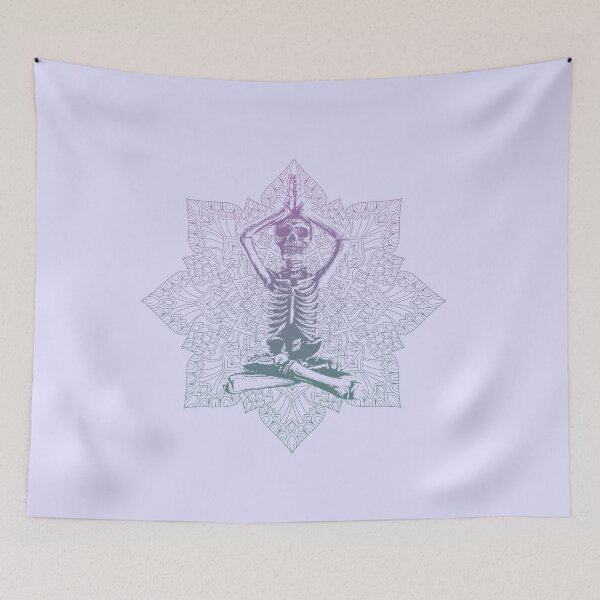 Item preview, Yoga mandala skeleton poses spiritually, good vibes, cool art designed and sold by Half Mess.
