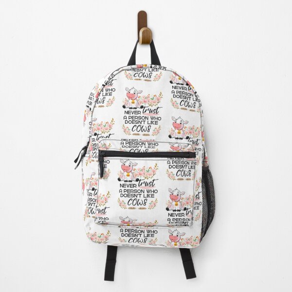 Item preview, white version of Never trust a person who doesn't like cows designed and sold by FarmsteadAcers.