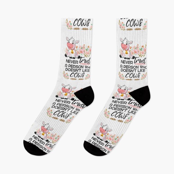 Item preview, white version of Never trust a person who doesn't like cows designed and sold by FarmsteadAcers.