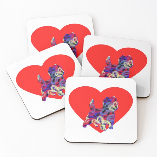 Item preview, I Heart My Cairn Terrier Dog Neon Butterflies Silhouette  designed and sold by AMSonArt.