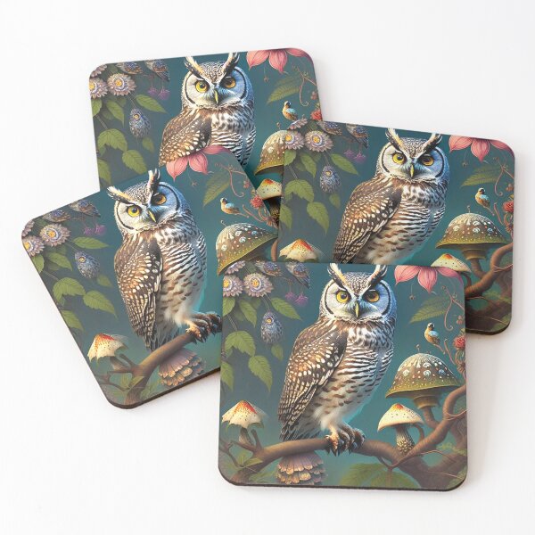 Item preview, an owl with mushrooms, owl designed and sold by SBlagojevic.