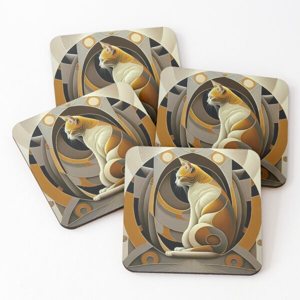 Item preview, Art Deco Ginger Cat designed and sold by Shundayah.
