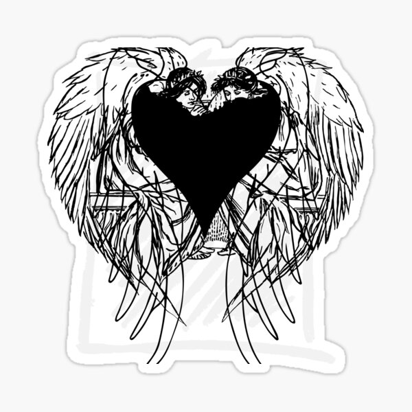 cool hearts with wings to draw