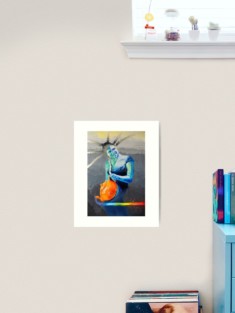 Thumbnail 1 of 3, Art Print, Heal with Rainbow Tea (self portrait) designed and sold by BlueStarseed.