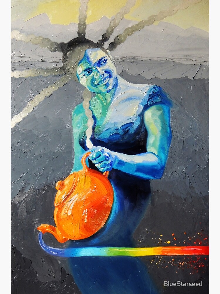 Thumbnail 3 of 3, Art Print, Heal with Rainbow Tea (self portrait) designed and sold by BlueStarseed.