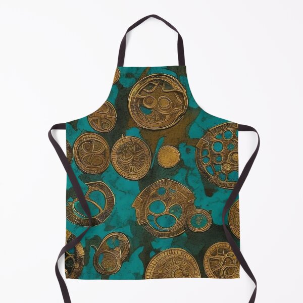 Item preview, Pattern, Coins Green Gold Silver Circles and gears designed and sold by Canadamarsworks.