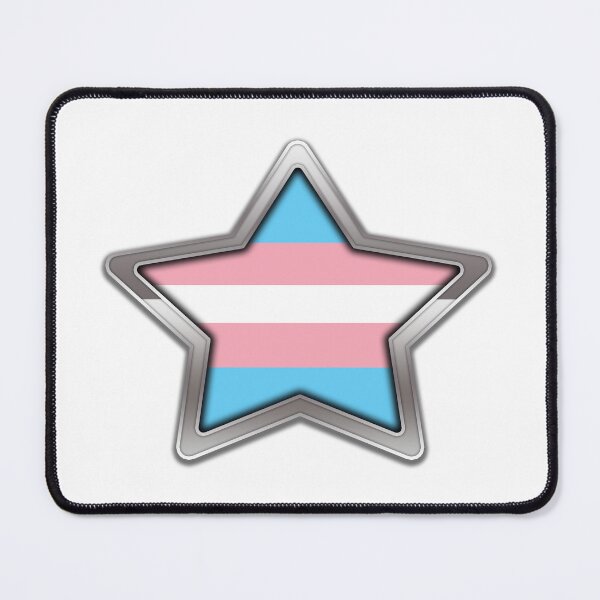 Item preview, Large Transgender Pride Flag Colored Star with Chrome Frame. designed and sold by LiveLoudGraphic.