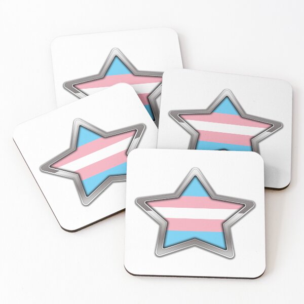 Item preview, Large Transgender Pride Flag Colored Star with Chrome Frame. designed and sold by LiveLoudGraphic.