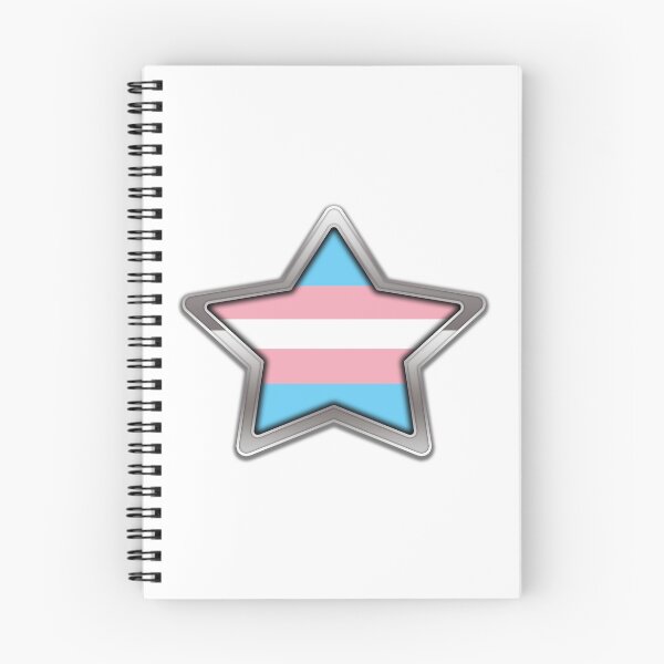Item preview, Large Transgender Pride Flag Colored Star with Chrome Frame. designed and sold by LiveLoudGraphic.