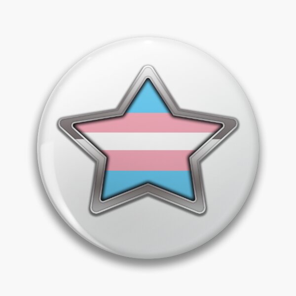 Item preview, Large Transgender Pride Flag Colored Star with Chrome Frame. designed and sold by LiveLoudGraphic.