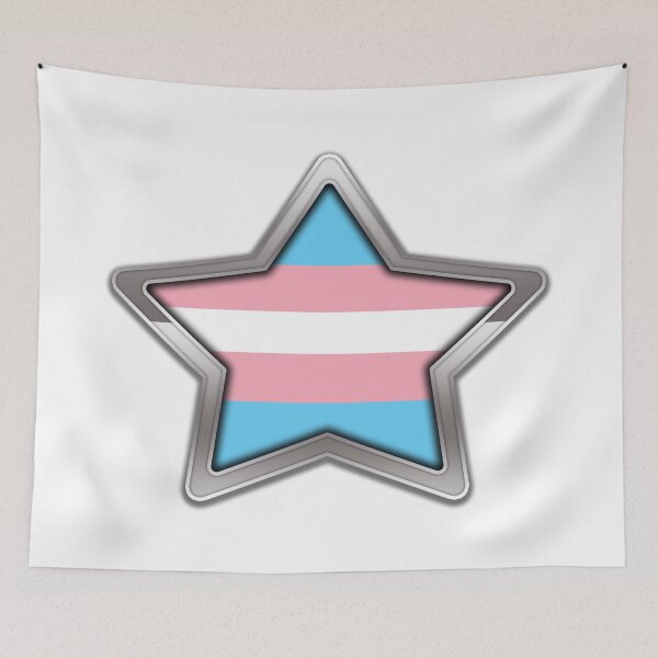 Item preview, Large Transgender Pride Flag Colored Star with Chrome Frame. designed and sold by LiveLoudGraphic.