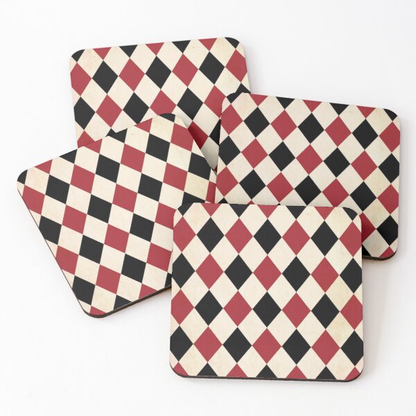 Item preview, Red, White Black Harlequin Diamond Pattern  designed and sold by Donkey's Salad.