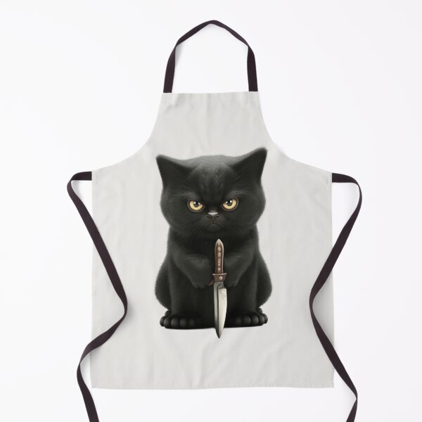 Item preview, angry black cat with a knife designed and sold by sammgdesign.