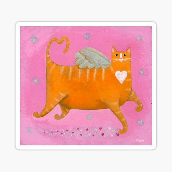 Ginger Cupid Cat Sticker