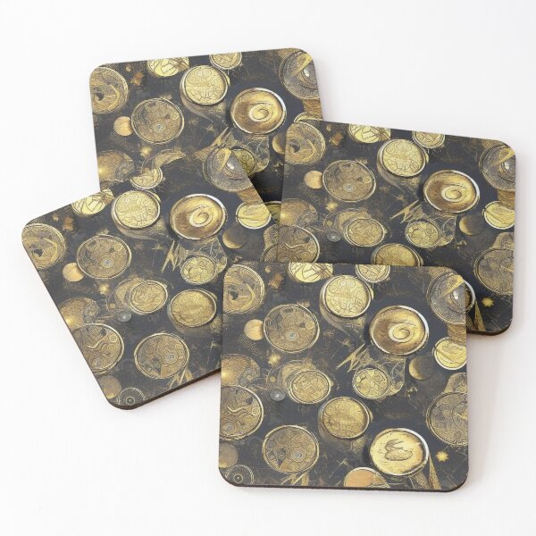 Item preview, Pattern, Coins of Gold on Black designed and sold by Canadamarsworks.