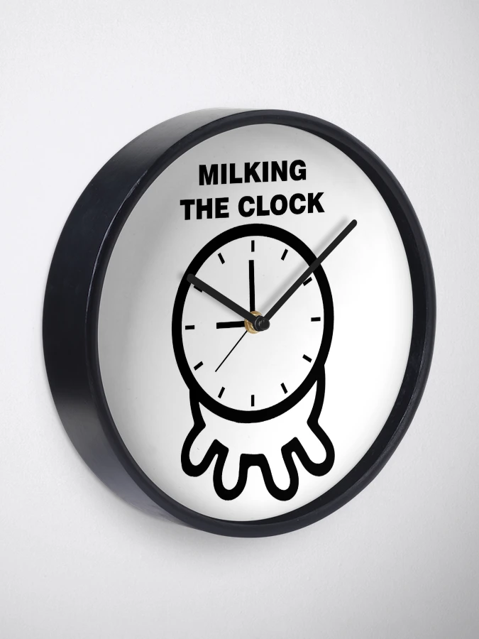 MILKING THE CLOCK Clock for Sale by Roali