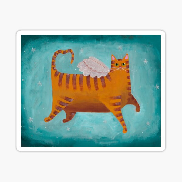 Orange Cupid Cat Sticker