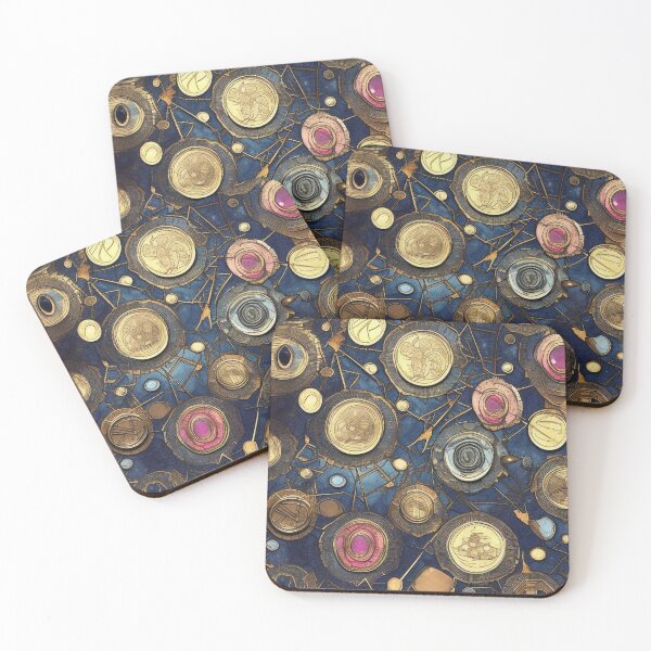 Item preview, Pattern, Coins of Gold Violet on Navy Blue designed and sold by Canadamarsworks.