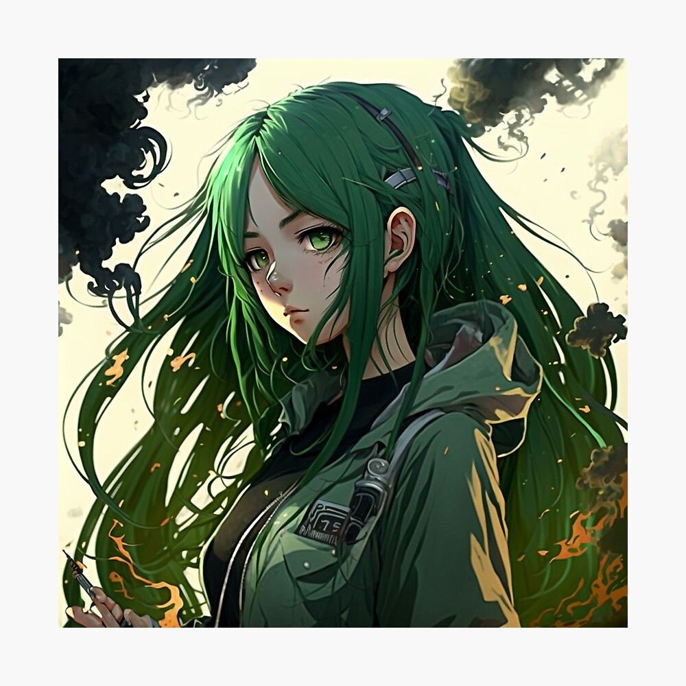 Beautiful Green Haired Anime Girl PNG Image  Transparent PNG Free Download  on SeekPNG