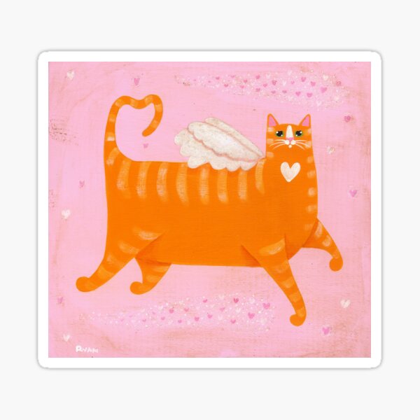 Ginger Cupid Cat 2 Sticker