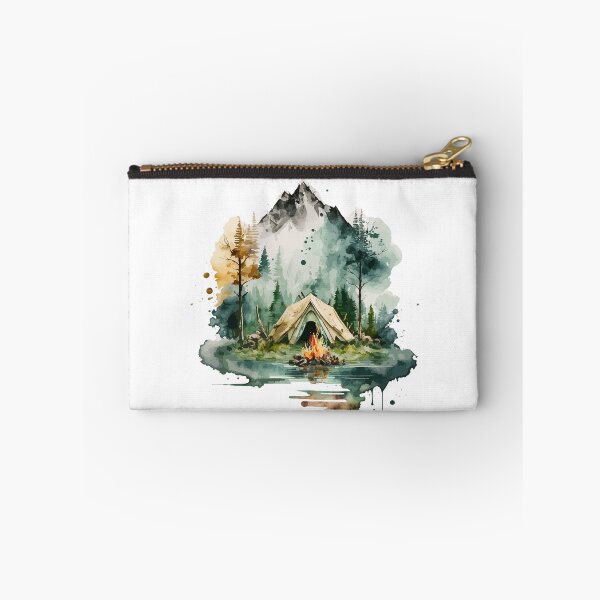 Aperçu de l'œuvre Camping à l'aquarelle sur une île créée et vendue par TheSilverString.
