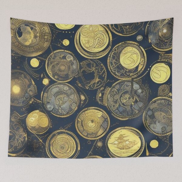 Item preview, Pattern, Coins Gold and Silver on Black designed and sold by Canadamarsworks.