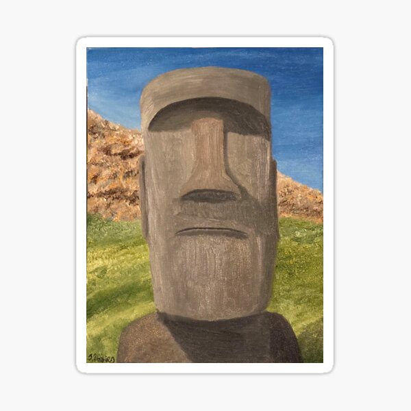 Moai Easter Island Head Statue Emoji Meme Sticker for Sale by