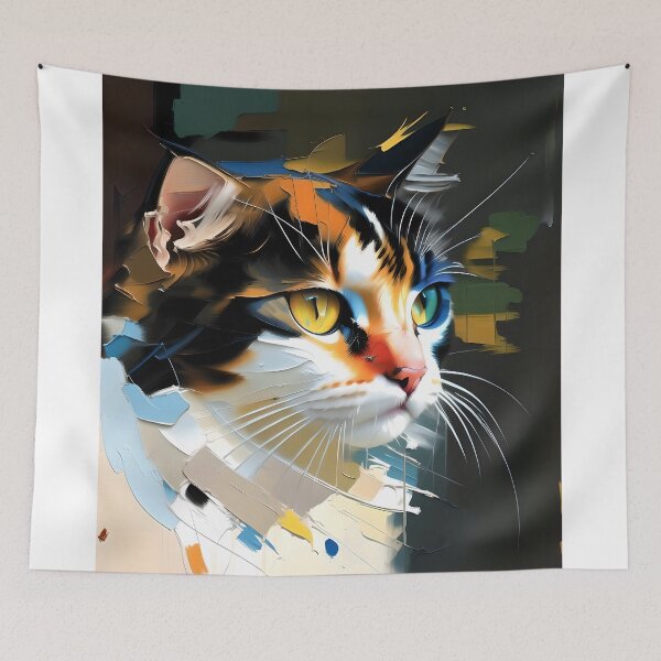 Item preview, Fluffy Friend: A adorable kitty oil painting designed and sold by KH-GardenEden.