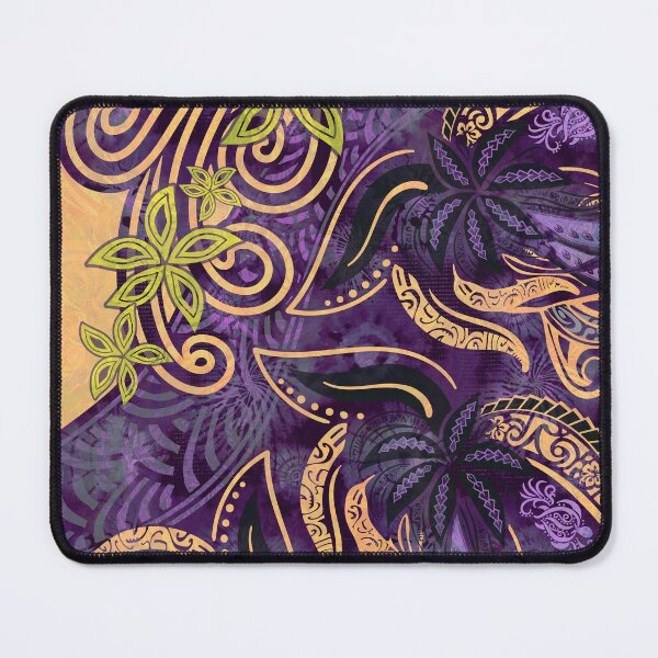 Item preview, Polynesian - Hawaiian - Samoan Purple And Gold Tribal Floral designed and sold by sunnthreads.