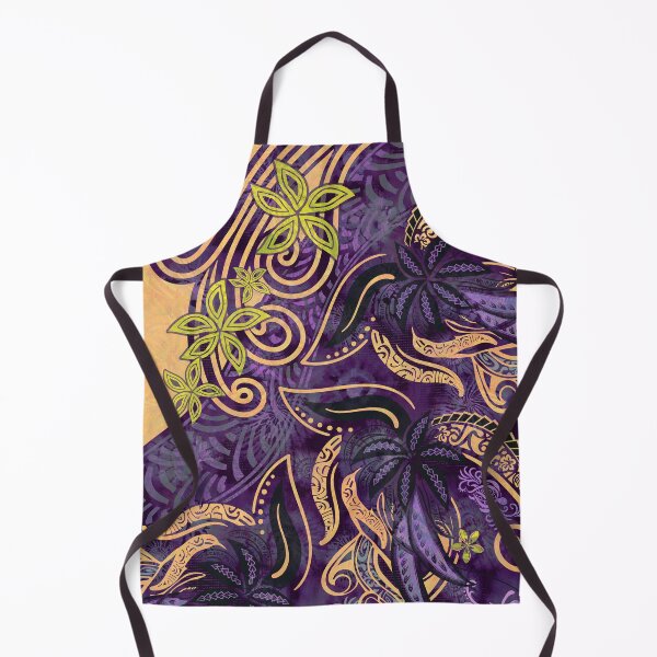 Item preview, Polynesian - Hawaiian - Samoan Purple And Gold Tribal Floral designed and sold by sunnthreads.