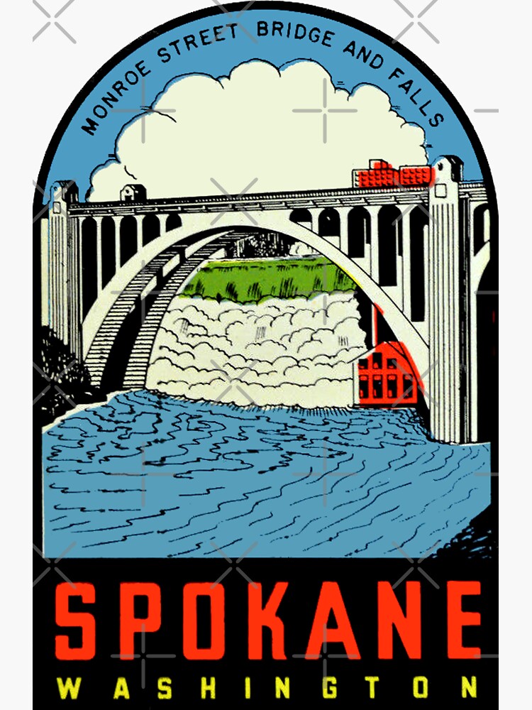 "Spokane Washington Vintage Travel Decal" Sticker for Sale by hilda74