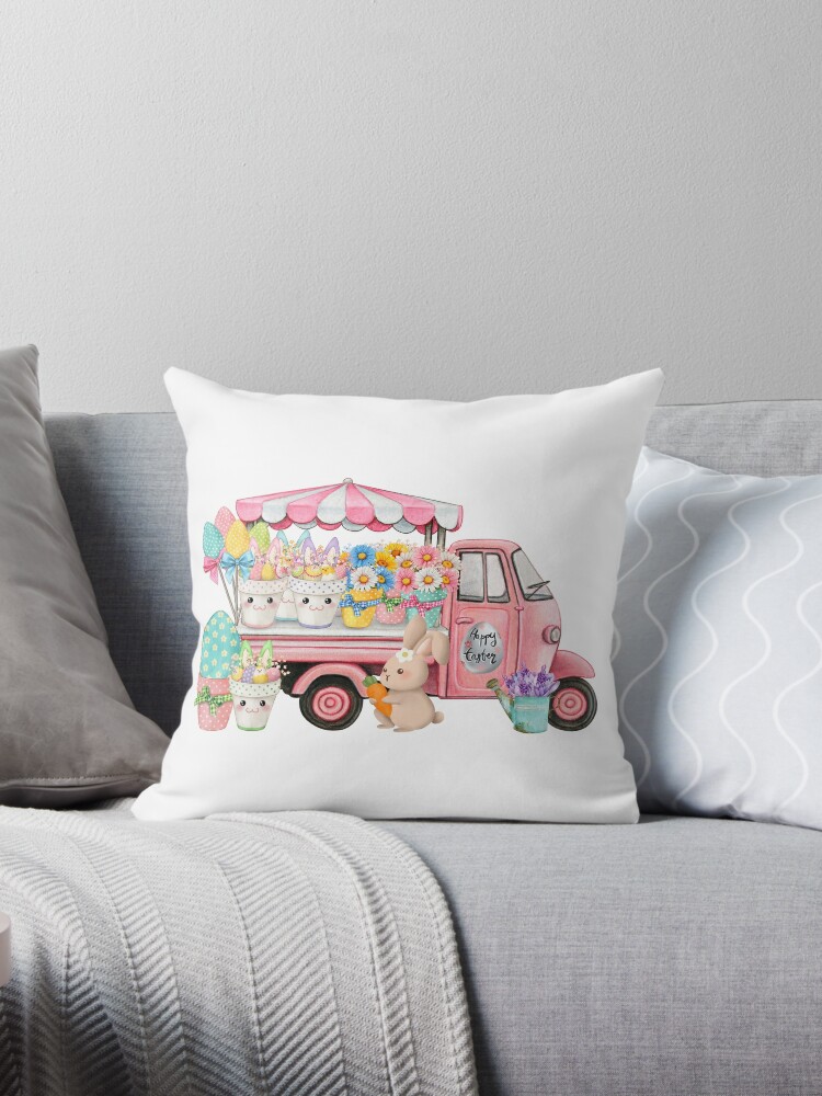 ACCENT PILLOW FLOWER TRUCK