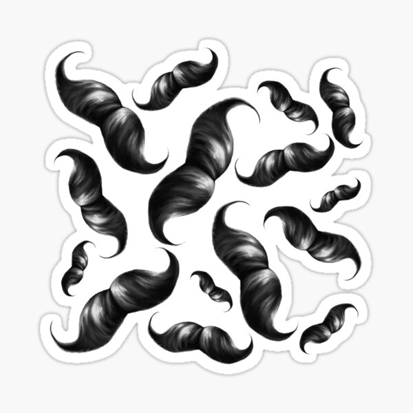 "Mustaches" Sticker for Sale by stephkeller Redbubble