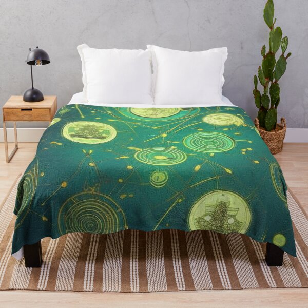 Item preview, Pattern, Coins Gold Glowing Green on Dark Green designed and sold by Canadamarsworks.