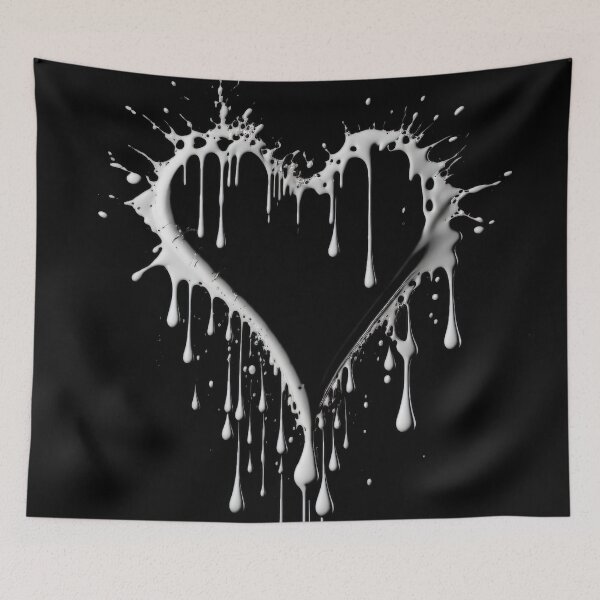 Item preview, Dripping White Ink Heart designed and sold by KLOIK.