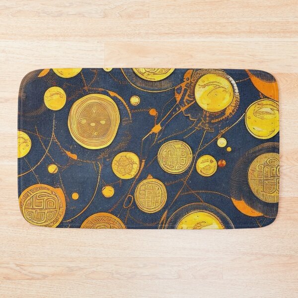 Item preview, Pattern, Coins Gold Glowing on Celestial Background, Aztec designed and sold by Canadamarsworks.