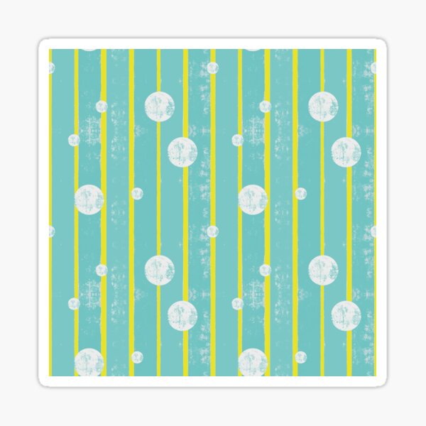 Aqua White Dotted Stripes Sticker