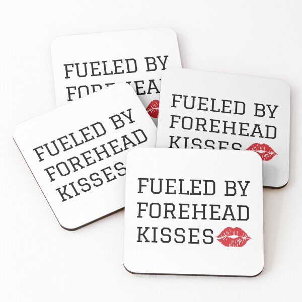 Item preview, Fueled By Forehead Kisses Black And White With Lipstick Kiss Print designed and sold by KinkShoppe.