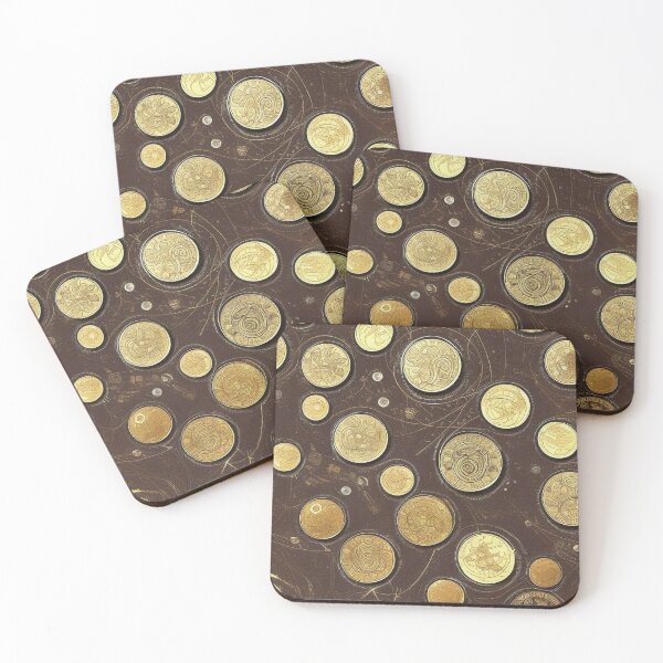 Item preview, Pattern, Coins Gold on Brown Earthy Background, Aztec designed and sold by Canadamarsworks.