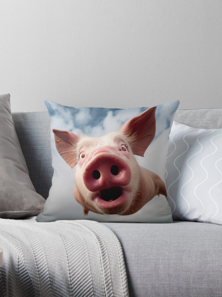 A Shocked Pig Pillow