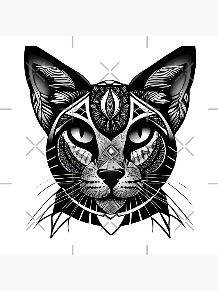 Geometric Cat Tattoo  Pet Temporary Tattoo  Fake Tattoo  The Inkgenic