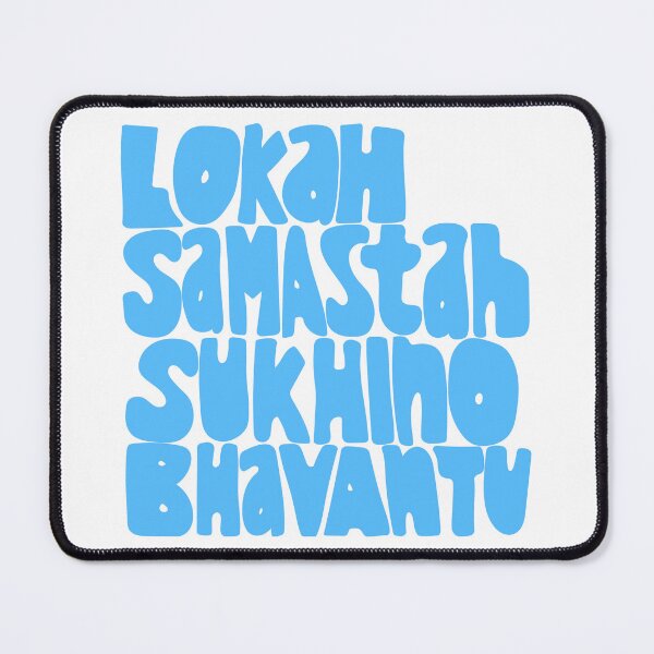 Item preview, Lokah Samastah Sukhino Bhavantu Mantra Blue designed and sold by wordznart.