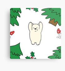 Cutie xmas teddy white Metal Print
