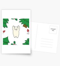 Cutie xmas teddy white Postcards