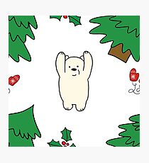 Cutie xmas teddy white Photographic Print